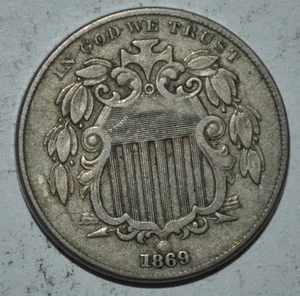 1869 Shield Nickel   {{{Y486 - Picture 1 of 3
