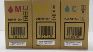 3 DELL 5110CN Laserdruck Hochleistungs-Patronen Cyan Gelb Magenta - Bild 1 von 2