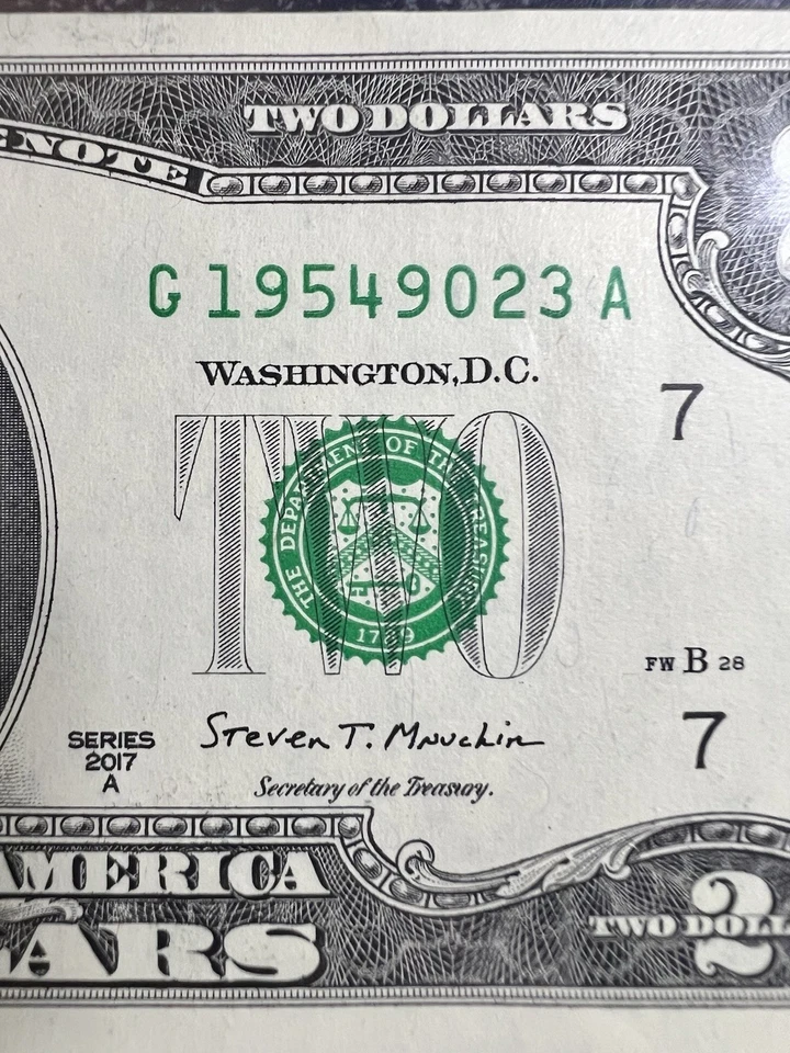 September 23rd, 1954 (G 19549023 A) BIRTHDAY Note $2 Two Dollar Bill *UNC* - Image 1 of 3