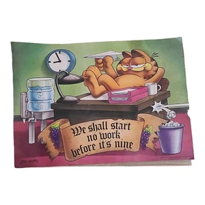 Vintage 1978 Garfield Poster Print Jim Davis Argus “No Work” 19" x 13 1/2" - Picture 1 of 5