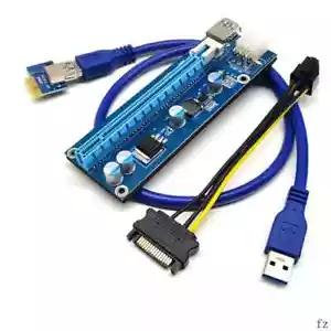 PCI-E Extender GPU Riser Card USB 3.0 1x to 16x SATA Adapter Crypto BTC Miner - Picture 1 of 1