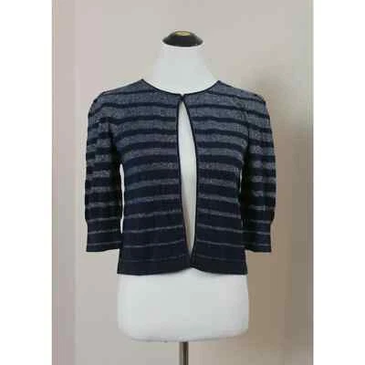 Cárdigan Suéter MARC by MARC JACOBS Talla XS Azul Marino Plateado Metálico Rayas Foto 1 de 4