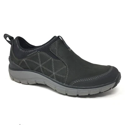 Clarks Wave Slide Impermeable Mocasines Zuecos Zapatos Mujer Talla 7 Cuero Negro Foto 1 de 4