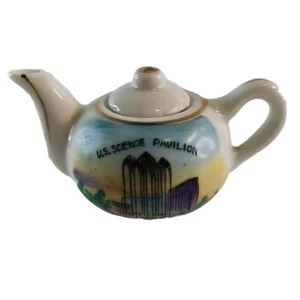 Miniture U.S. Science Pavilion Tea Pot Century Souvenir Decor Small Vtg Retro - Picture 1 of 10