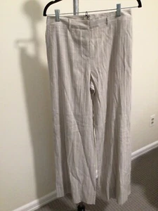 Made In Italy Beige Stripe Pants 42 Nwt - Picture 1 of 4