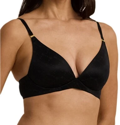 Ralph Lauren Comfort Wire-Free Padded Logo Women's T-Shirt Bra, Black, 36B, $52 - Image 1 of 4