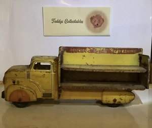 Vintage Yellow Original Marx Pressed Steel Coca Cola Truck Coke Truck - Picture 1 of 6