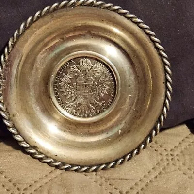 Austrian SILVER Coin 1780 DISH TRAY  Maria Theresia 800 Coin 4 W  104g. • 148.33$