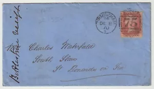 1870 WARWICKSHIRE - BIRMINGHAM DÚPLEX RARO 1d PLACA 135 A St LEONARDS ON SEA - Imagen 1 de 3