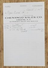 1927 Billhead New York Greene Chenango Sales Ford Service