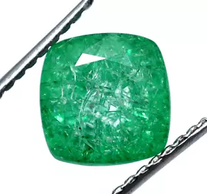 Cuscino Naturale Taglio 7,25 Ct Verde Smeraldo Certificato Gemma Maggio Pietra Nascita Regalo - Foto 1 di 9