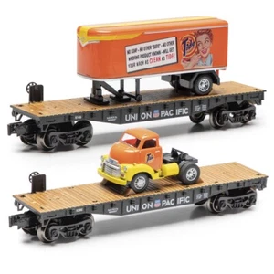 Menard 2 pezzi 10-1/2" calibro O UPRR Flatcar / 1954 GMC Tide trattore e rimorchio - Foto 1 di 8