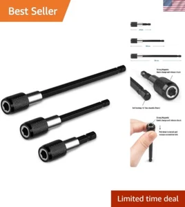 Versatile 1/4 Inch Hex Shank Magnetic Bit Holder - 3 Piece Quick Change Set - Picture 1 of 6