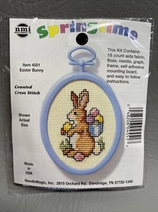Gezähltes Kreuzstich-Set 4551 Osterhase Frühling NMI NOS ovaler Rahmen - Bild 1 von 9