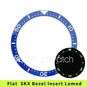 NUEVO Azul Plano 38mm BGW9 C3 Lume Bisel de Cerámica Inserto SKX007 Mod - Imagen 1 de 7