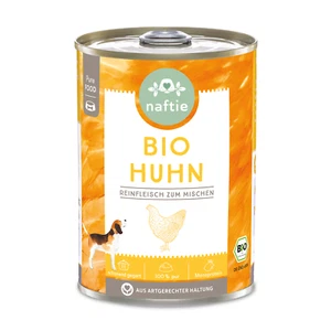naftie Bio-Hundefutter 100% Bio Huhn, Nassfutter Reinfleisch für Hunde, 400g - Bild 1 von 7