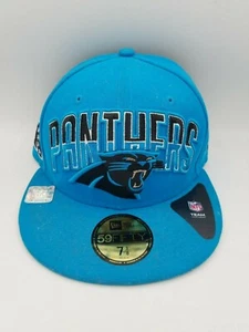 Authentic Never Worn NWT CAROLINA PANTHERS New Era 59Fifty Fitted Hat Size 7 1/8 - Picture 1 of 7