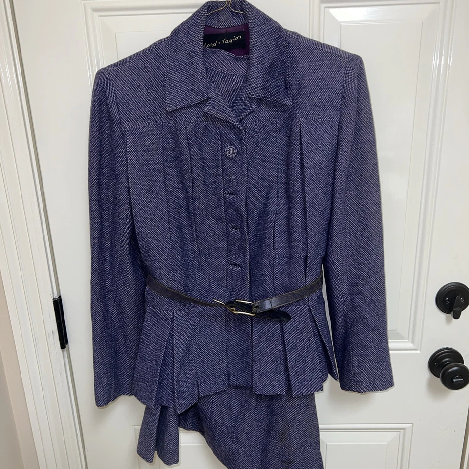 Traje de lana Lord & Taylor 1950 de colección Towncliffe (blazer y falda) para mujer talla ciruela 8 Foto 1 de 4