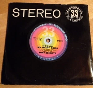 Tony Bennett 7" 33 (All Of A Sudden) My Heart Sings / I'm Coming Virginia NM - Imagen 1 de 4