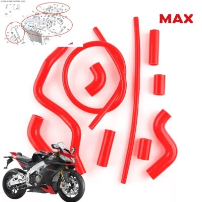Kit de manguera de silicona para radiador rojo para Aprilia RSV4 R/RSV4 Factory SE Foto 1 de 4