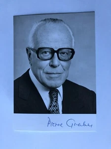 Autogramm PIERRE GRABER (†2003)-Ex-Bundespräsident SCHWEIZ-handsignierte AK - Picture 1 of 2