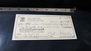 Cheque cancelado firmado a mano por Paul Shaffer - Imagen 1 de 3