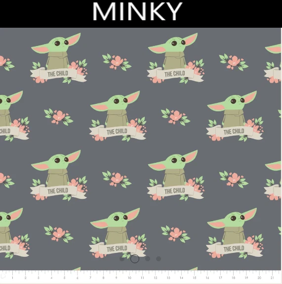 Ткань Star Wars The Mandalorian Child Banner Minky Chamois 58 дюймов в ярдах - Изображение 1 из 1