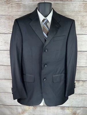 Kenneth Cole New York 2 Piezas Esmoquin Para Hombre 40R Solapa Satinada 33W Pantalón Stipe Usado en Excelente Condición Foto 1 de 4