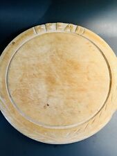 Primitive Hand Carved Wood Bread Cutting Board Antique Round Bread Board 11 1/2
