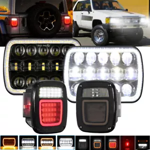 5x7" LED Headlight Hi/Lo+LED Tail Light Reverse Lamp For Jeep Wrangler YJ 87-95 - Picture 1 of 12