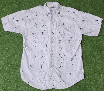 Camisa Maui Hawaii Manga Abotonada Mediana Regular Blanca Tropical Vacaciones Foto 1 de 4