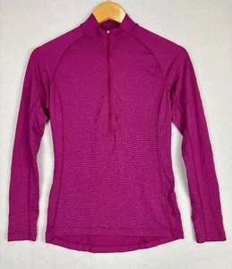 Macpac Womens Merino Wool Top Long Sleeve Zip Pink Jacket Size S - Picture 1 of 11