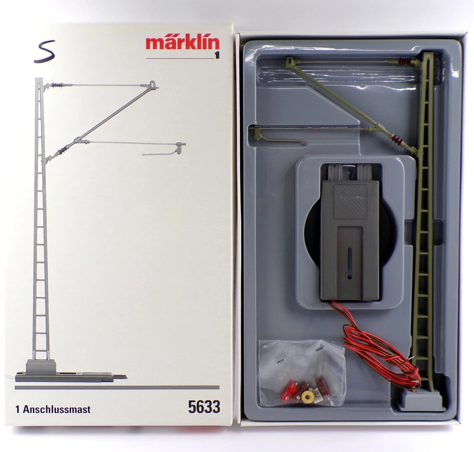 MÄRKLIN SCALA 1 PALO x CATENARIA ELETTRICO IN METALLO H mm 255 10-1/16" art 5633 - Immagine 1 di 4