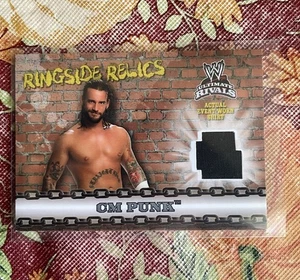 2008 Topps WWE Ringside Relics CM Punk Event Worn Relic black - Picture 1 of 2