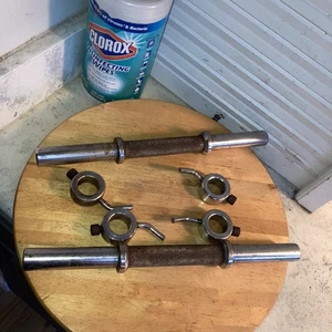 Maniglie Manubri Regolabili per Piastre Standard 1 Pollice con Collari 14 Pollici 8 LB - Foto 1 di 3