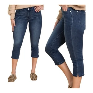 Judy Blue Dark Wash Capri With Side Slit Size 14W - Picture 1 of 8