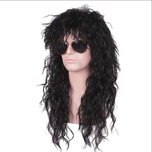 Long Curly 70s 80s Punk Rocker Cosplay Wig Women Men Party Costume Halloween /- - Picture 1 of 2