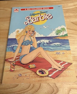 Vintage Year 1988 California Dream Barbie Big Coloring Book,7 Pages Colored - Image 1 of 4