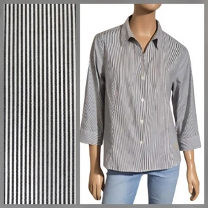 JONES NEW YORK Signature Easy Care Button-up Striped Shirt Cotton size X-LARGE - Picture 1 of 11