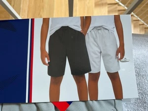 Champion Youth Boys Shorts Size: M (10/12) 2-Pack Black & Gray NEW - Picture 1 of 5