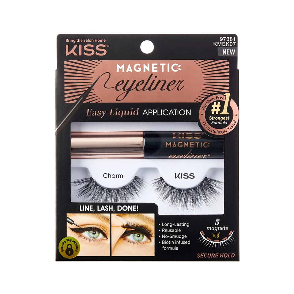Kiss Magnetic Eyeliner Lashes Künstliche Wimpern Charm 97381 KMEK07C -Neu 