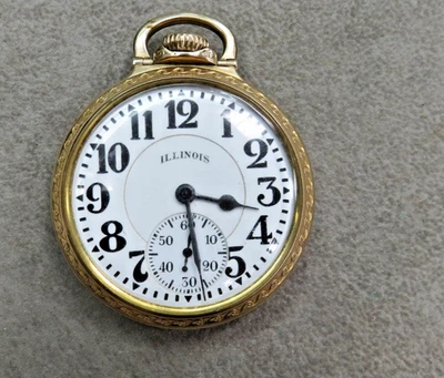 VINTAGE ILLINOIS R.R. POCKET WATCH BUNN SPECIAL, 60 Hour, G FILLED, 21J, 51 m/m - Image 1 of 4