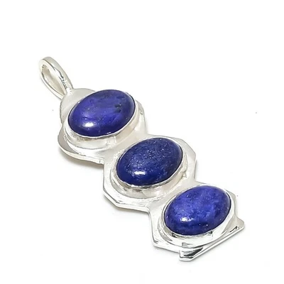 Lapis Lazuli Gemstones Handmade 925 Silver Jewelry Pendant Love Forever Gift - Image 1 of 4