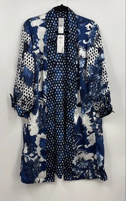 Новый с Ярлыками Chico's женщин синий цветочный двусторонний Duster Daydream куртка размер 12/14P - Изображение 1 из 4