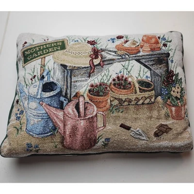 Mother's Garden Throw Tapestry Pillow cottage core country prairie 17x12 Foto 1 de 4