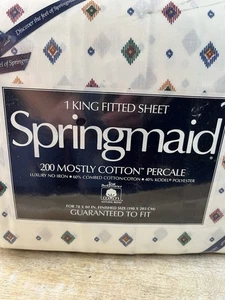 Vintage Springmaid King Bettwäsche 1 flach 1 Spannbettlaken  - Bild 1 von 16