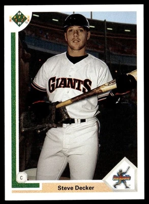 1991 Upper Deck Steve Decker Rookie San Francisco Giants #25 - Image 1 of 2
