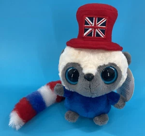Yoohoo ""Union Jack Hut"" Bush Baby Sammlerstück Plüschtier Aurora Welt Etiketten 7" Stofftier - Bild 1 von 3