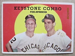 1959 TOPPS BASEBALL CARD #408 CHICAGO WHITE SOX KEYSTONE COMBO FOX APARICIO  - Picture 1 of 6