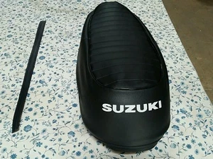 SUZUKI T500 TITAN 1970 TO 1977 SEAT COVER WITH STRAP BEST QUALITY (S*-15) - Picture 1 of 9